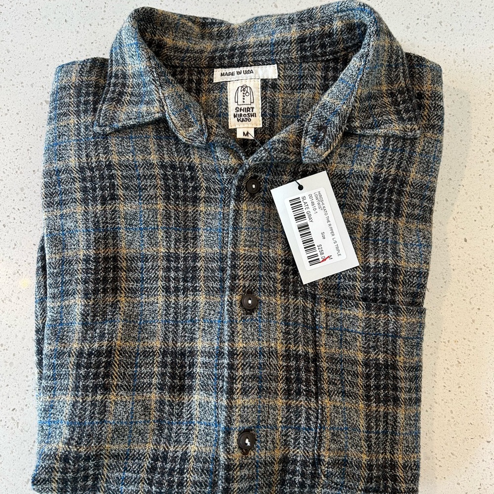 Hiroshi Kato The Ripper Slate Gray Medium MiUSA 100% Cotton $258 MSRP